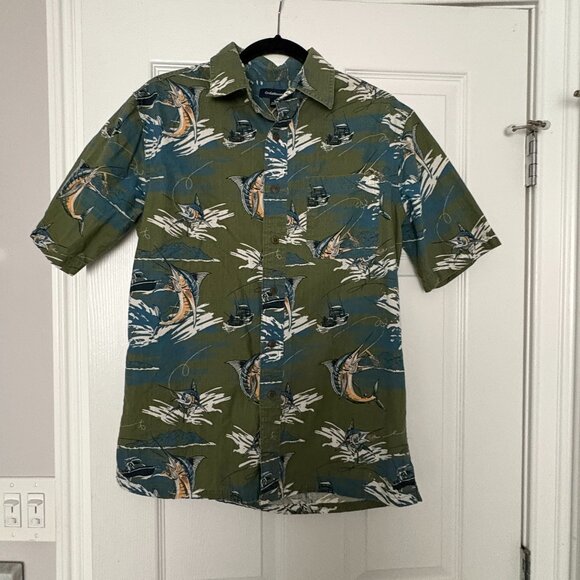 croft & barrow Other - CROFT & BARROW Men’s Short-Sleeve Shirt 100% Cotton Billfish & Boats Size Small